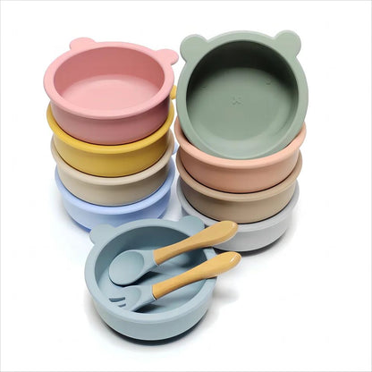 3pcs Baby Silicone Bowl Suction Cup Bowl Children's Tableware Complementary Bowl Children's Dinner Plate Silicone Tableware
