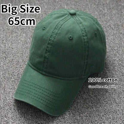 Big Size Baseball Cap Man Large Head Sold Color  Soft Cotton Plus  Sport Snapback Cap Lady Large Sun Caps 56-60CM 60-65CM