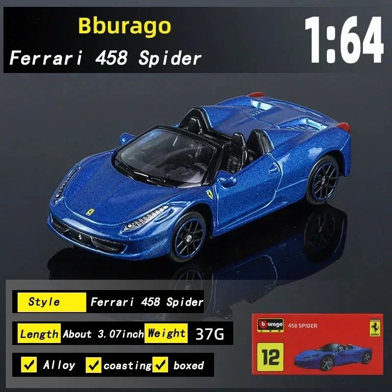 Burago 1:64 Ferrari Series SF90 488P Roma F430 F12 Liga de Carro Modelo Brinquedos Infantis Coleção de Presentes de Férias Modelo de Carro Atacado