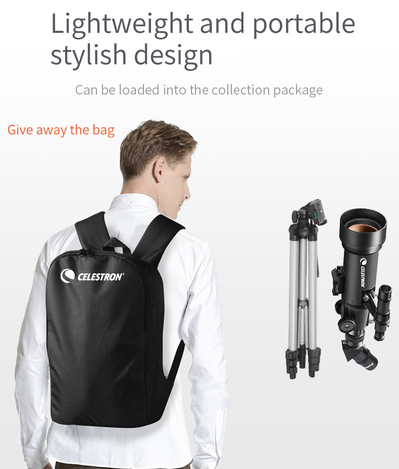 Celestron Travel Scope 70mm 70400 AZ Refractor Astronomical Telescope Portable 10-165X Zoom Monocular For Kids Beginner Gifts