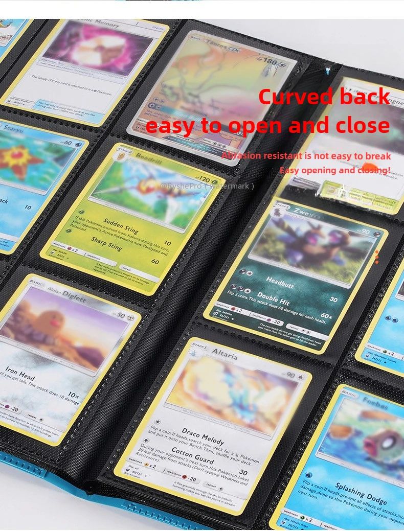 Fichário de cartas com 9 bolsos Álbum de exibição de cartas de troca Fichário de 360 bolsos de carregamento lateral para TCG Yugioh MTG Jogo Livro de cartas
