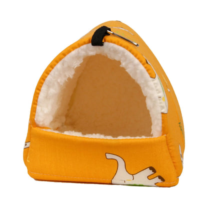 1 peça Cama de pássaro com estampa fofa Mini gaiola Coelho Esquilo Tapete Porquinho-da-índia Ninho Casa de hamster Cama de dormir para animais pequenos Gaiola suspensa para animais de estima