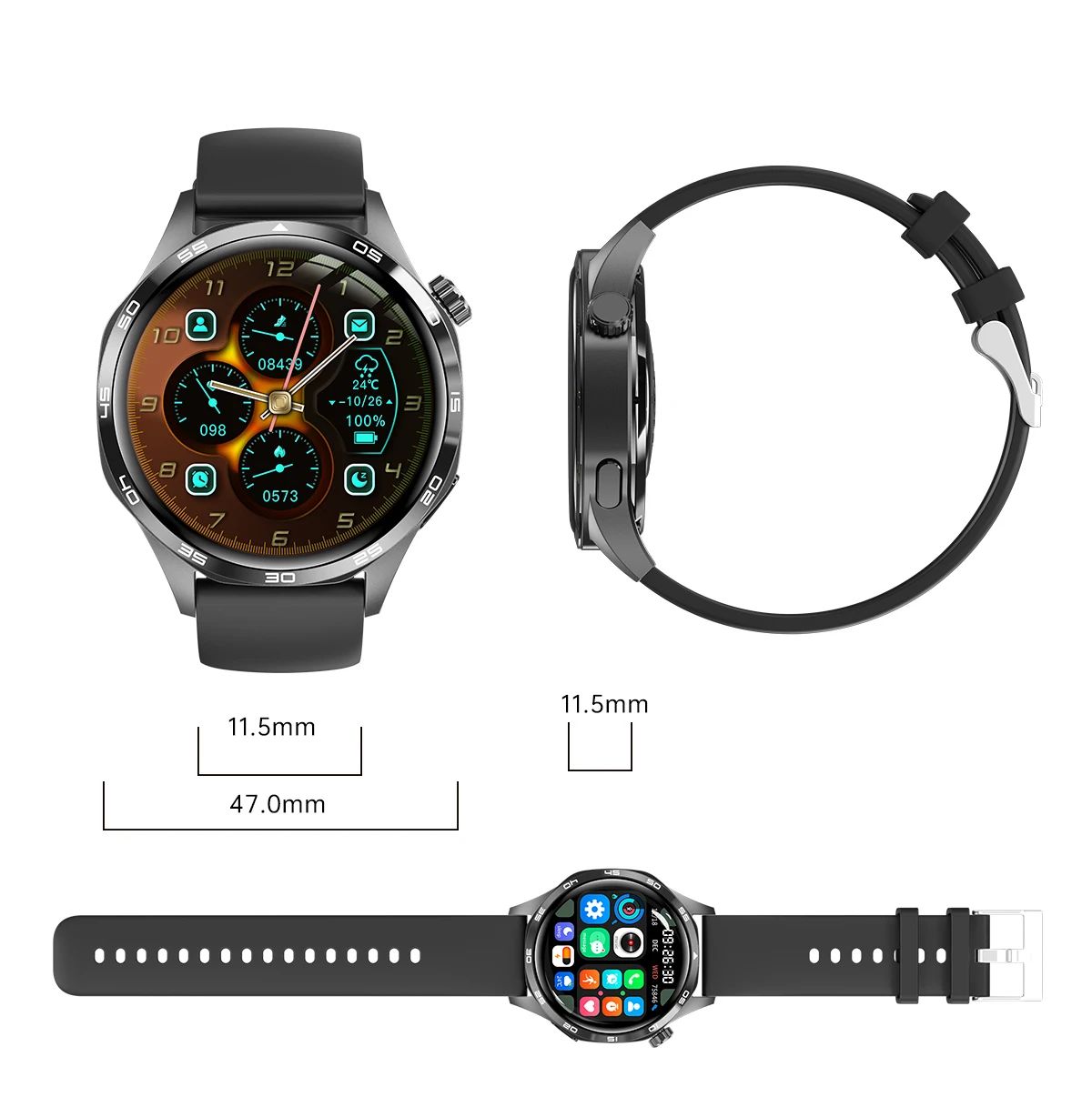 Xiaomi 2025 New GPS NFC Smart Watch Men 360*360 AMOLED Screen Heart rate Bluetooth Call IP67 Waterproof Man Smartwatch
