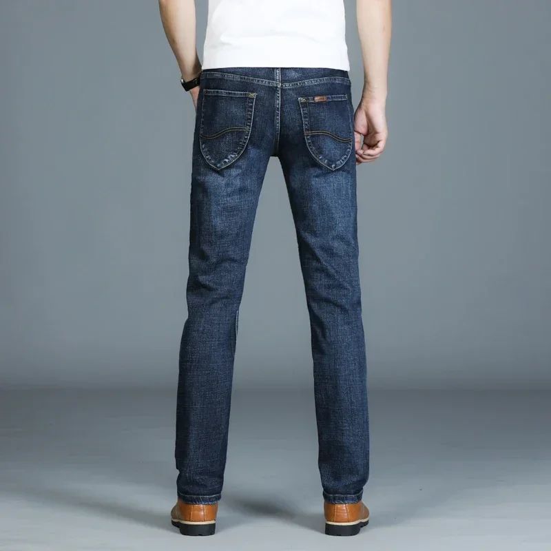 Mens High Quality Jeans Fashion Straight Denim Pants Men Classic Casual Jeans Male Plus Size Denim Trousers Ripped Jeans 28-40