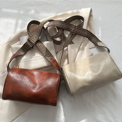 Vintage PU Leather Boston Women Small Handbag and Purse Fashion Designer Crossbody Bag Female Casual Travel Pillow Shoulder Bag