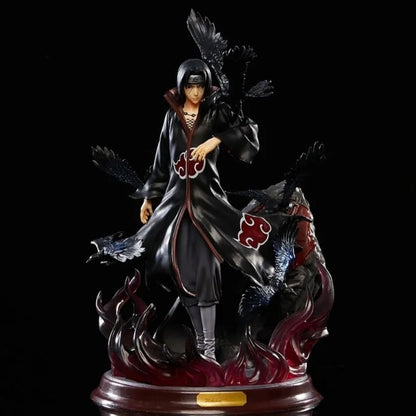 Naruto Anime Figure Uchiha Itachi Boneco de Ação de Pvc Naruto Shippuden Uchiha Itachi e Corvo Coleção Modelo de Brinquedo 25cm