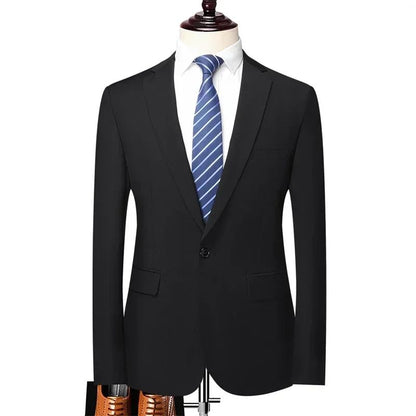 S-8XL Blazer New Men's Fashion Business Solid Color British Style Professional Work Groom Wedding Dress Best Man Blazer Jacket