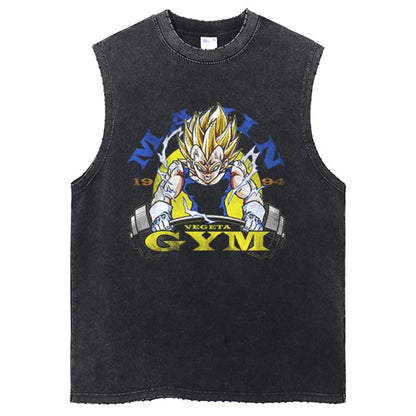 Streetwear Gym Sleeveless Tshirt Vintage Sports Tank Tops Sleeveless Dragon Ball Anime Graphic Harajuku Cotton Vest T-Shirts
