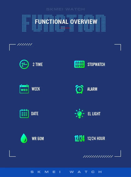 SKMEI 2346 Wristwatches Clock Horloges Mannen Fashion Digital Electronic Watch Casual Sports Watches For Men Women Waterproof