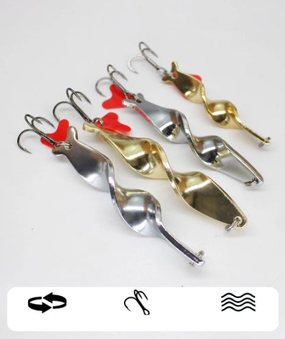 1PC Trolling Spinning Espiral Long Cast Colheres Isca de Pesca Girador 7g10g14g21g28g Parafuso Rotação Jigbait de Metal Lantejoulas de Coração Vermelho