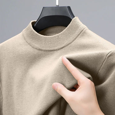 Half Turtleneck Knitwear Sweater New Autumn/Winter Mock Neck Sweatshirts Solid Color Pullovers Man Brand Casual Mens Clothing