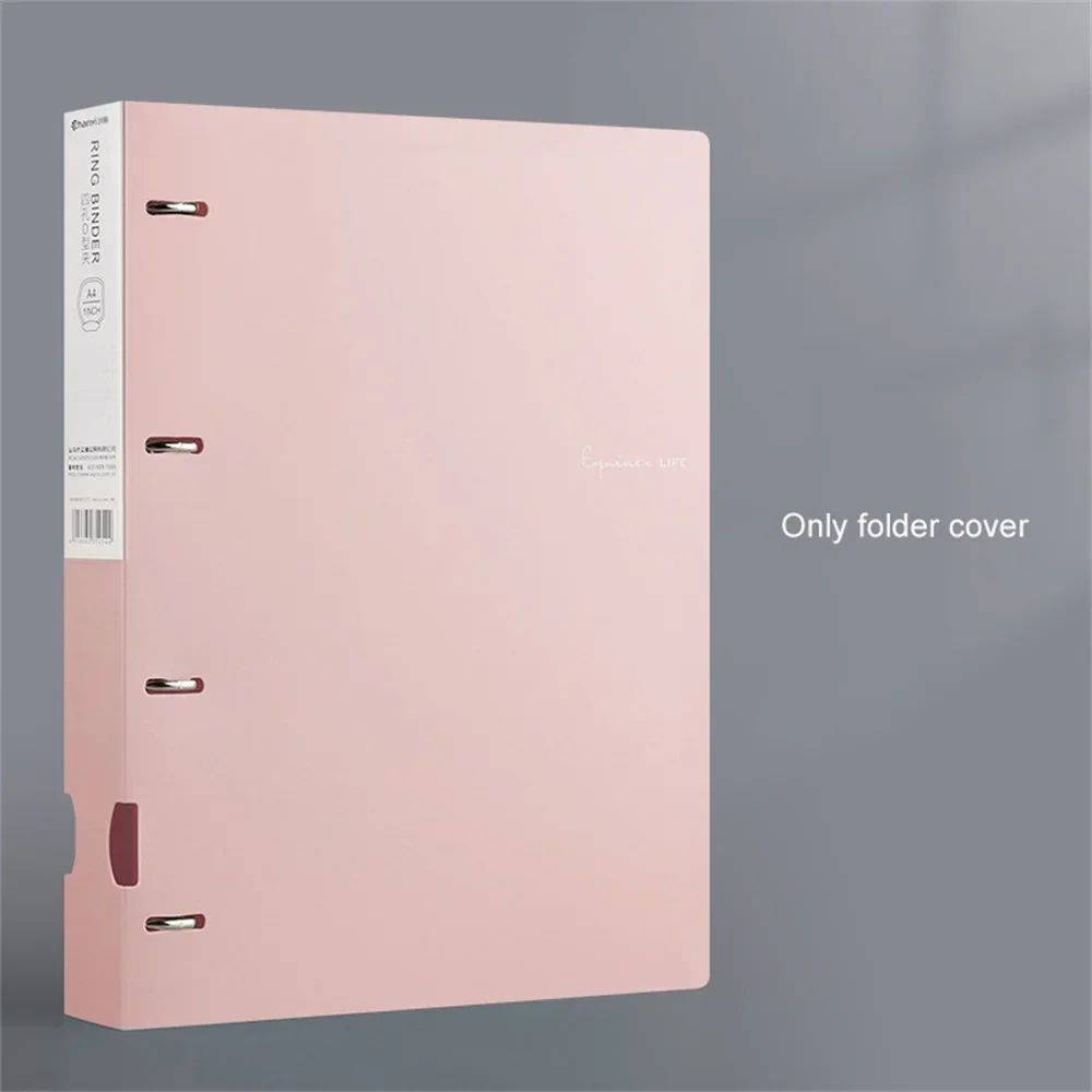 A4 File Folders Display Book 4 Hole Binder Folders Morandi Color Waterproof Document Ring Binder Folder Office School Supplies