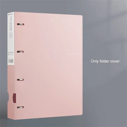 A4 File Folders Display Book 4 Hole Binder Folders Morandi Color Waterproof Document Ring Binder Folder Office School Supplies