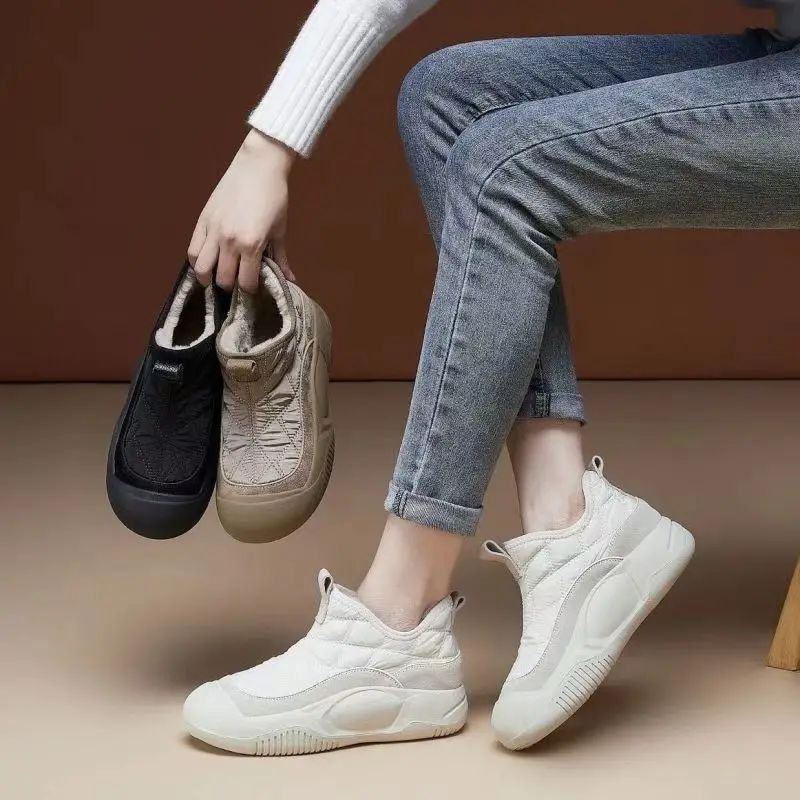 Fur Warm Chelsea Snow Boots Winter Women Casual Shoes  New Short Plush Ankle Boots Flats Sport Short Boots Ladie Botas Mujer