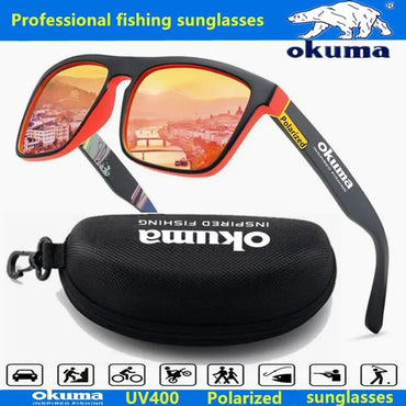 Óculos de sol polarizados Okuma UV400 para homens e mulheres, para caça ao ar livre, pesca, ciclismo, óculos de sol, caixa opcional