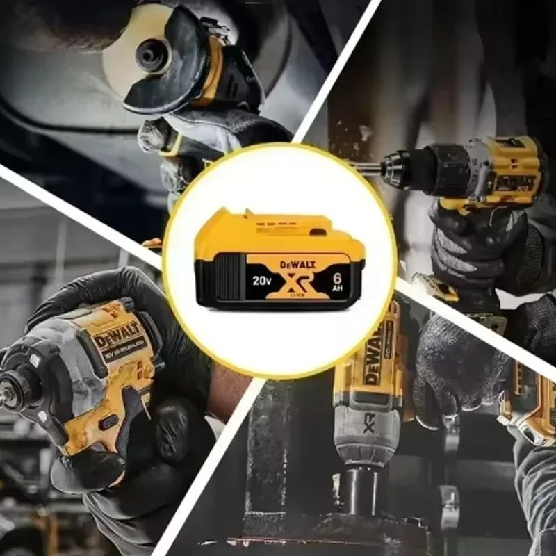 Bateria Original DeWALT 20V 5.0Ah 6.0Ah MAX FlexVolt para Ferramenta Elétrica DCB606 DCB205 DCB206 DCB209 DCB182 com Carregador