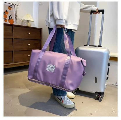 Carry On Travel Duffle Bag Nylon Waterproof Sports Gym Tote Bags for Women Large Capacity Storage Luggage Handbag 2026