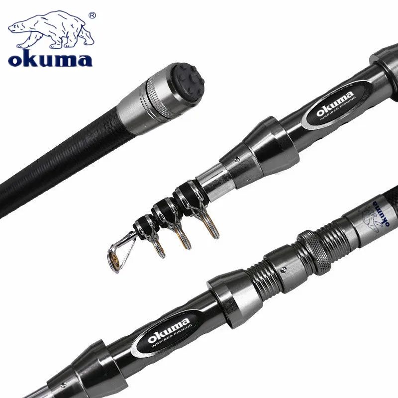 OKUMA New Carbon Rock Rod 1.5M/1.8M/2.1M/2.4M/2.7M Ceramic Guide Ring Water Drop Spinning Wheel Fishing Rod