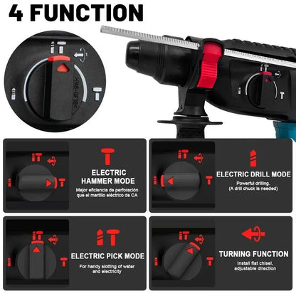 Makita Martelete sem Fio de 26MM, Martelete Elétrico sem Escovas, Bateria de Lítio 18V, Furadeiras sem Fio, Ferramentas Elétricas Makita 18v? Original