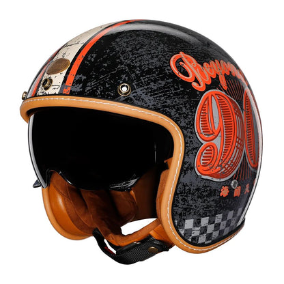Capacetes Cyril para Motocicletas Acessórios 3/4 Abertos Leves Certificado DOT Segurança Retrô Cascos Moto Capacete