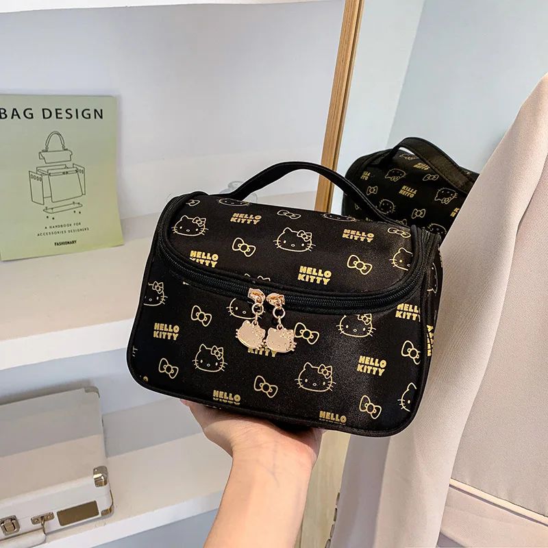 Hello Kittys Cosmetic Bag Cute Cosmetic Bag Girl Portable Large Capacity Travel Wash Up Skin Care Products Storage Bag