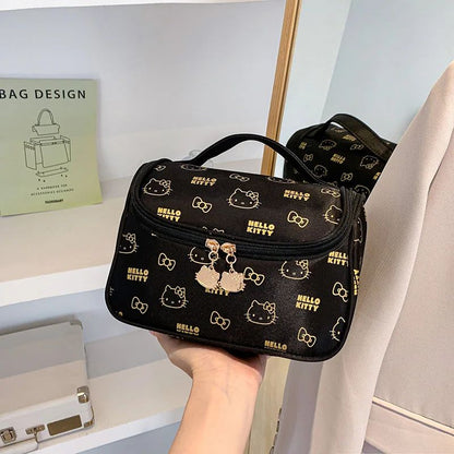 Hello Kittys Cosmetic Bag Cute Cosmetic Bag Girl Portable Large Capacity Travel Wash Up Skin Care Products Storage Bag