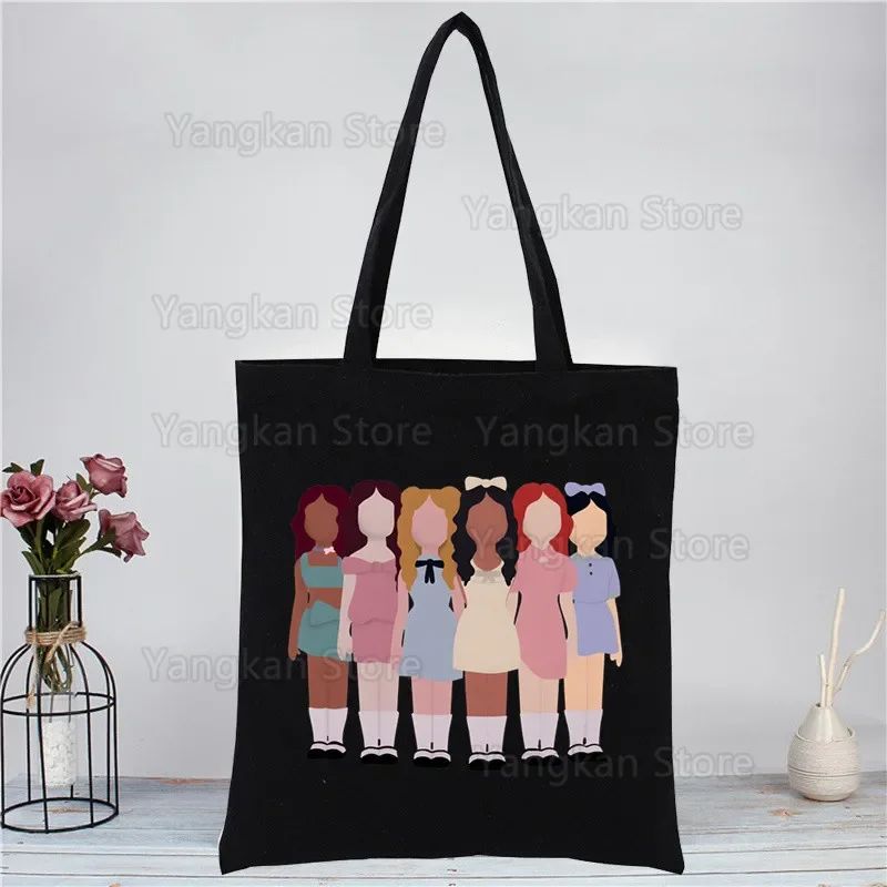 New Hot Top Fashion Bag KATSEYE Korean Shopping Bag Print Original Design White Unisex Fashion Travel Canvas Bags