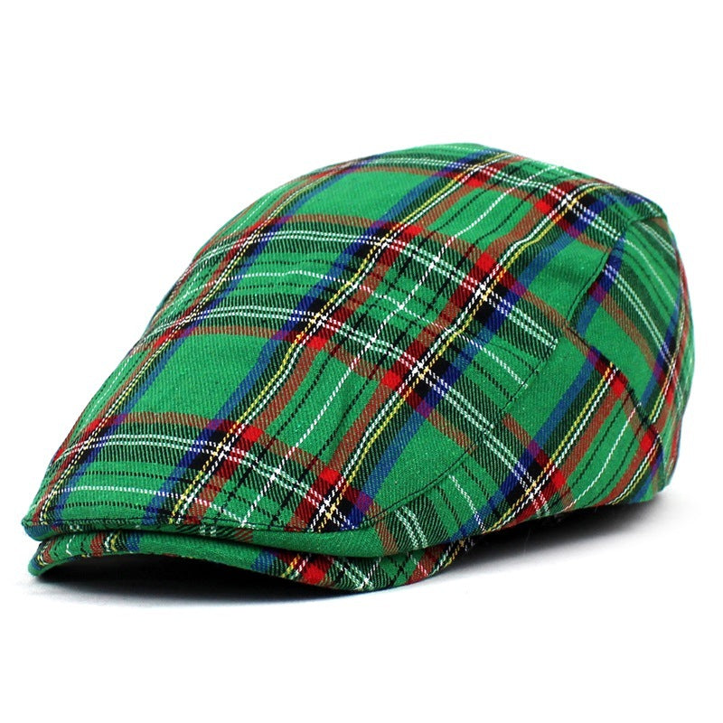 Beret British Plaid Peaked Cap Newsboy Cap Colorful Style Women Men's Forward Hat