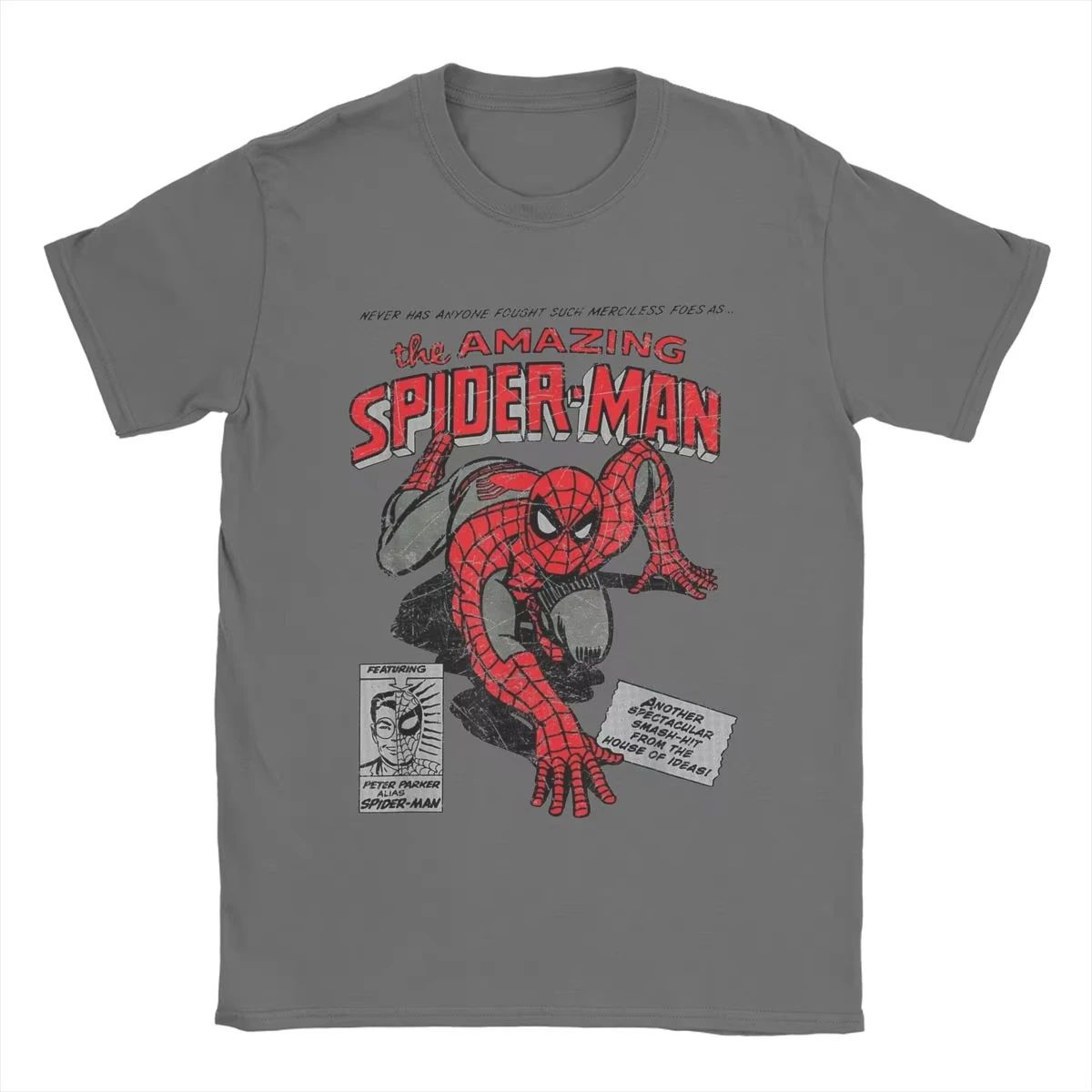Spider-man Spiderman Movie Retro Comic Men T Shirts Creative Tees Round Neck T-Shirt 100% Cotton Birthday Present Tops