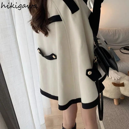 Wool Coats Women Fashion Temperament Cloak Coat Female Oversized Outwear 2025 Ropa Mujer Solid Color Korean Sweet Jackets Tops