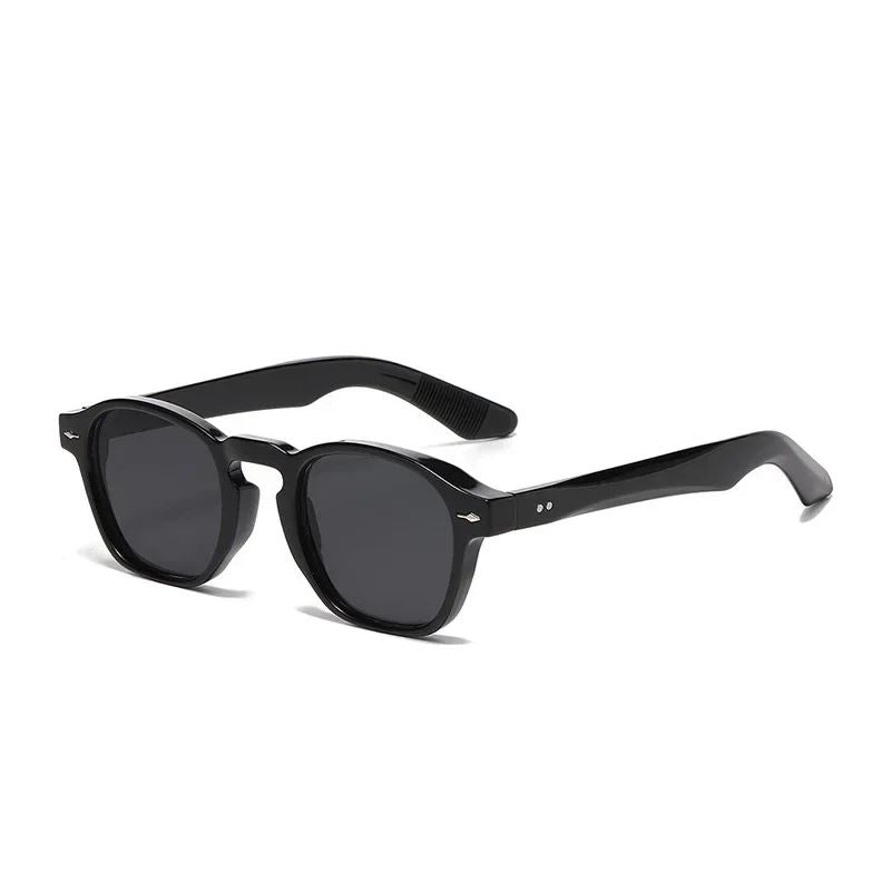 JNPCXI Retro Rivets Men Square Sunglasses Fashion Blue Green Trending Shades UV400 Women Clear Frame
