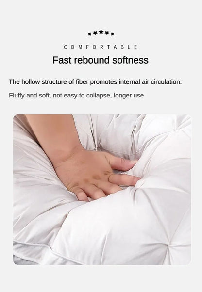 Goose Down Pillow White Cotton Pillow Cover Rectangle Bedroom Sleep 5-Star Hotel Pillow Low-Mid-high Pillows for Sleeping
