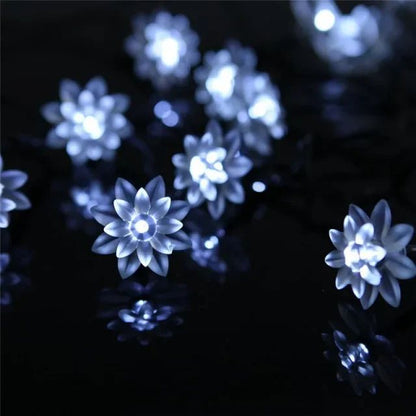 12m Solar Snowflake LED String Lights Fairy Lights Garland Outdoor New Year Christmas Tree Home Garden Decorations Lamp