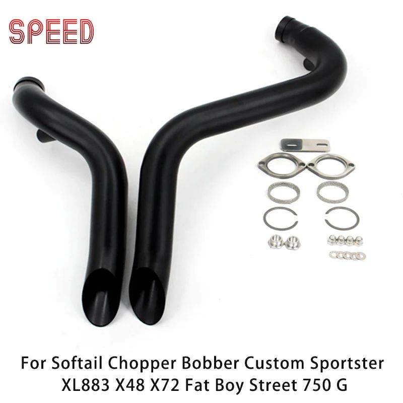 For Softail Chopper Bobber Custom Sportster XL883 X48 X72 Fat Boy Street 750 G Exhaust Muffler system Aluminum alloy Motorcycle