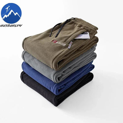 Brand Winter Wool Sweatpants Men's Thickened Double-Sided Fleece Casual Trousers Jogger Men's Outdoor Down Cotton Warm Pants