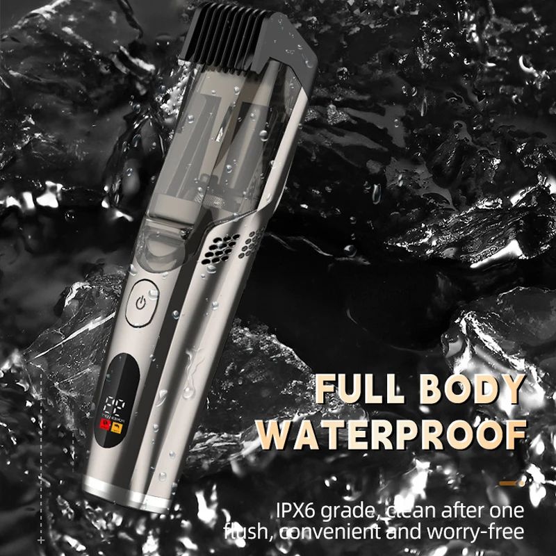 Vacuum Beard Trimmer for Men, Adjustable Length with 2 Comb (1-20mm), Electric Vacuum Trimmer for Beard, Mustache, Stubble