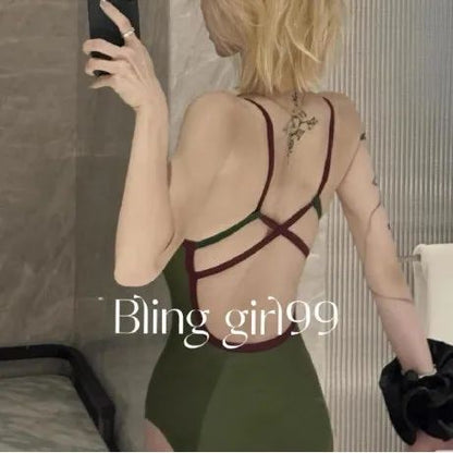 Bikini Set Speed Competition Swimsuit White Enhancing Professional Sport Double Layer with Chest Pad New Summer Style