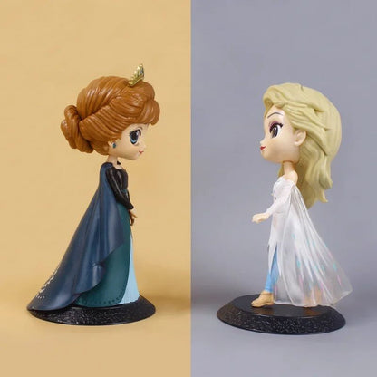 Disney Frozen Elsa Anna Princesa Bonecos de Ação Fofos de Desenho Animado Coleção de Brinquedos Infantis Decoração de Bolo Enfeites de Quarto Presente