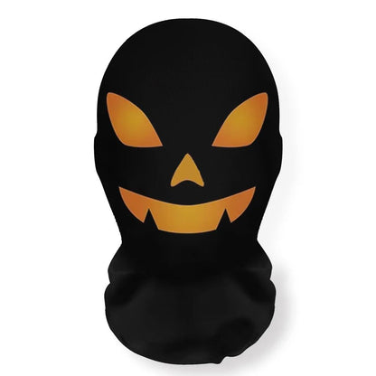 Halloween Skeleton Mask Elastic Mesh Hood Scary Party Cosplay Prop Breathable Face Cover Hood