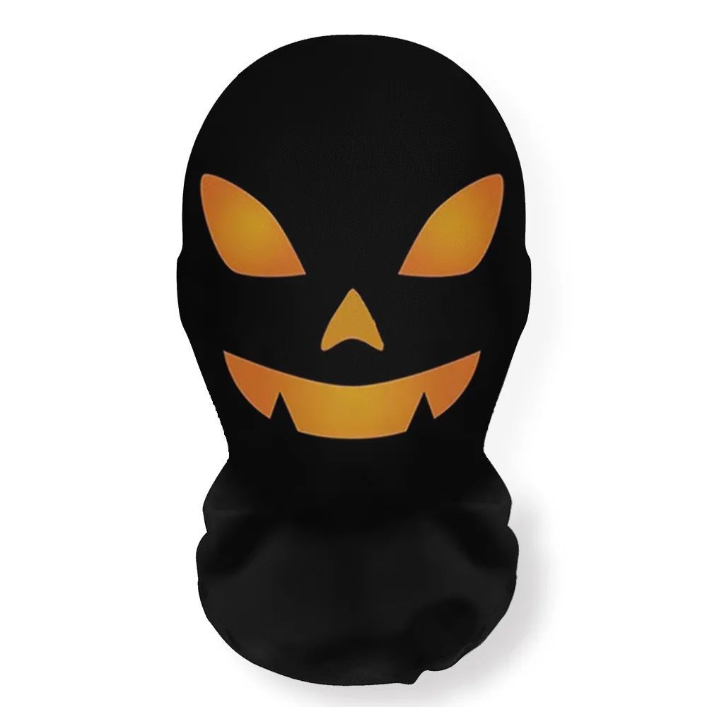 Halloween Skeleton Mask Elastic Mesh Hood Scary Party Cosplay Prop Breathable Face Cover Hood