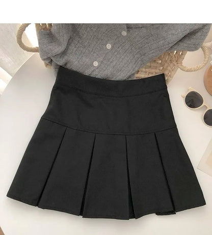 Vintage Brown Pleated Skirt Women Spring Summer Korean Style Y2K High Waisted A-line Mini Skirts Preppy Style Girls Causal