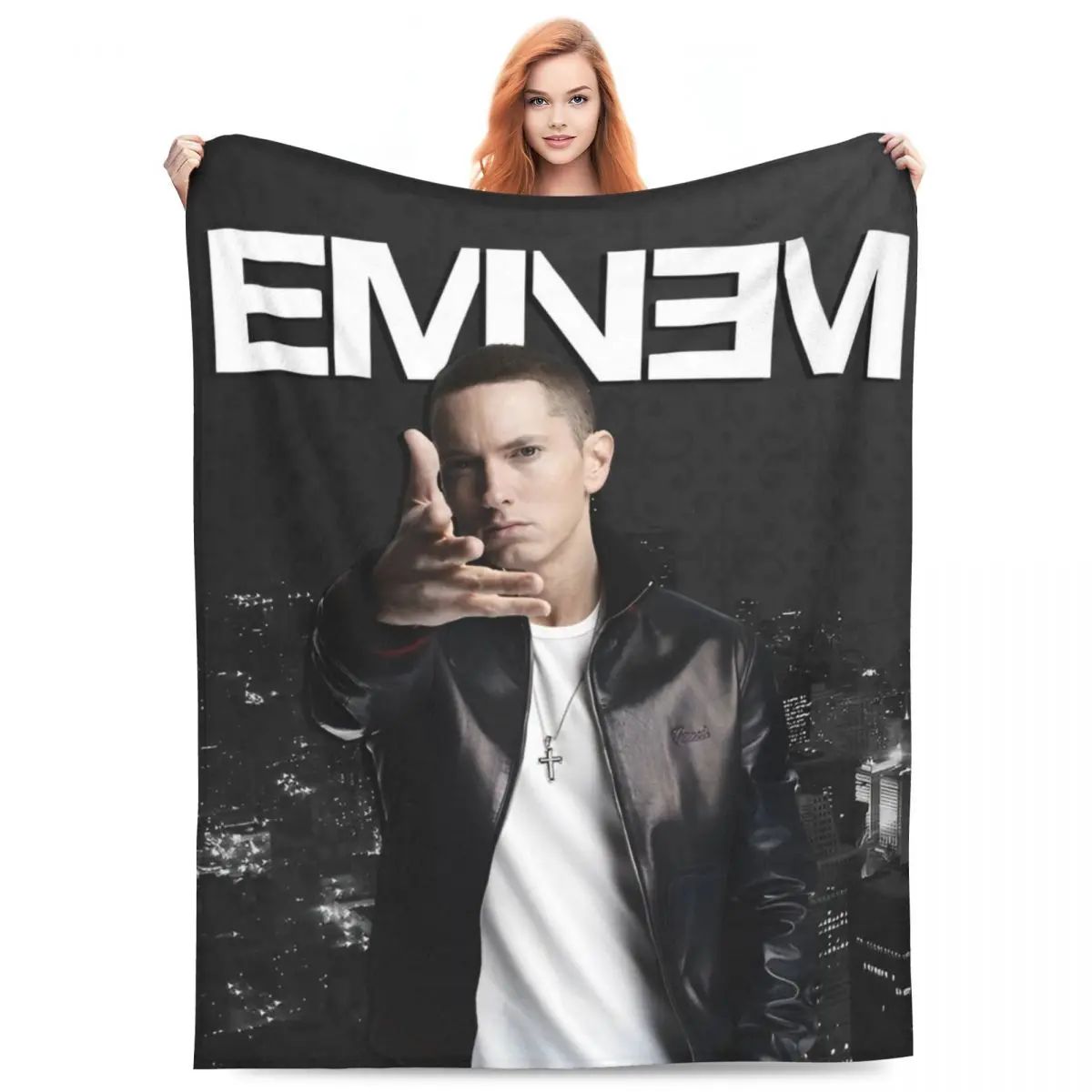 Eminem Inspired Coral Fleece Throw Blanket Super Soft Plush for Home Travel Bedding Air Conditioning  Summer Essential