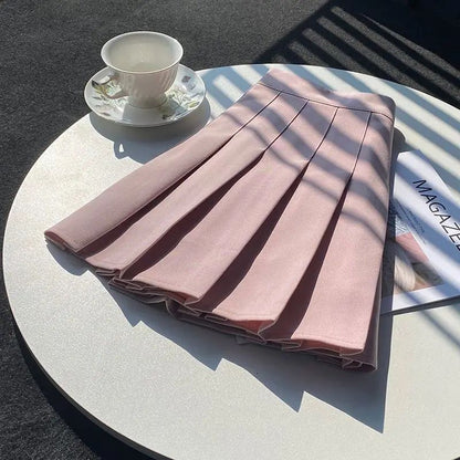 Plus Size High Waist Black Pleated Mini Skirt Sweet School Uniform Style A- Line plus Size Skirt Spring Summer Autumn Small F...