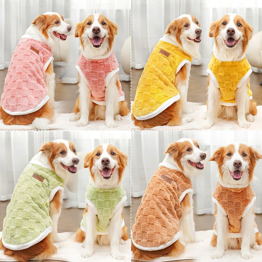 1.5-25kg Flannel Roupa para Cães Inverno Quente Suéter Roupa para Pets Golden Retriever Casacos para Cães Moletom Pets Filhote Pulôver Colete