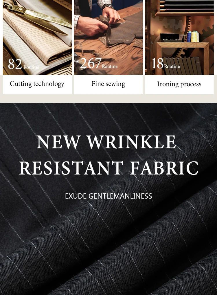 ST Cassy high-quality blue striped suits for men slim fit luxurious and elegant men's business suit 3-piece set full men's suit