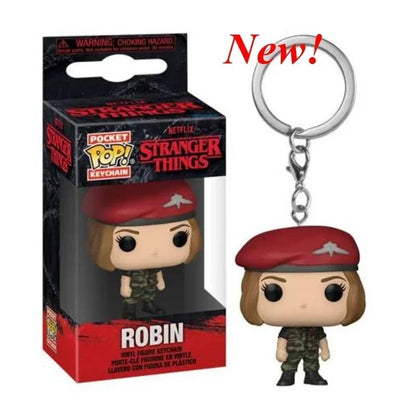 13 Estilos FUNKO Pocket Chaveiro Stranger Eleven Dustin Barb Steve Demogorgon Bonecos de Ação Brinquedos COISAS com Caixa