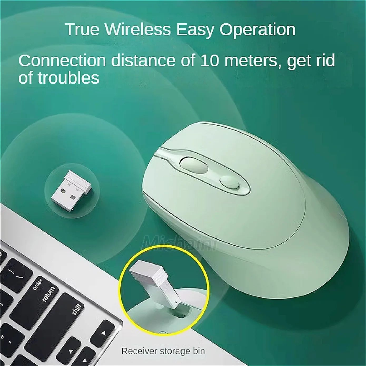 MINGCVIL Wireless Mouse RGB Rechargeable Bluetooth Mice Wireless Computer Ergonomic Gaming Mouse for Laptop PC adjustable DPI