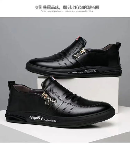 2024 New Casual Leather Shoes Men Fashion Loafers Autumn Slipon Flat Brand Business Shoes Man Sneakes Comfort Moccasins Zapatos