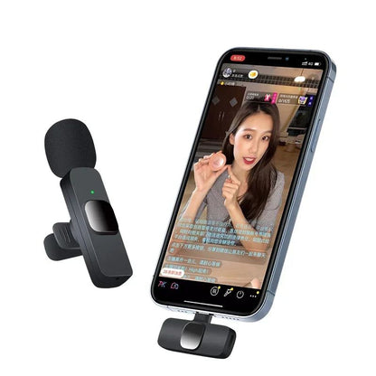 Microfone de Lapela Sem Fio Basix Gravação de Áudio Mini Microfone de Lã Substituível à Prova de Vento para iPhone 16 Gravar Vlog YouTube