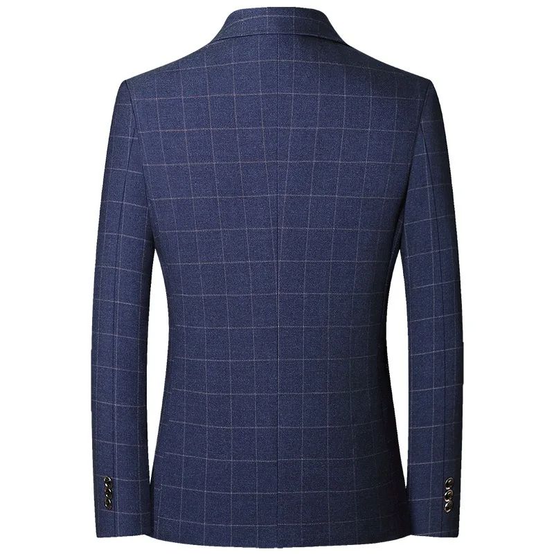 Men Plaid Blazers Jackets Formal Wear Suits Coats New Spring Autumn Male Business Casual Slim Fit Blazers Coats Men's Clothing 4